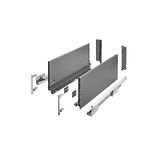 GTV Schuifladenrails AXIS PRO I ladegeleiders volledig uittrekbaar I antraciet I Belastbaarheid tot 40 kg I Push to Open Systemen I Vrije Toegang I Breedte: 400 mm I Hoogte: 200 mm