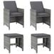 vidaXL Fauteuil de jardin Assise capitonnée Polyester, Polyrattan, Acier Gris