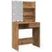 VidaXL Kaptafel met LED-verlichting, artisanaal eikenhout, 74,5 x 40 x 141 cm