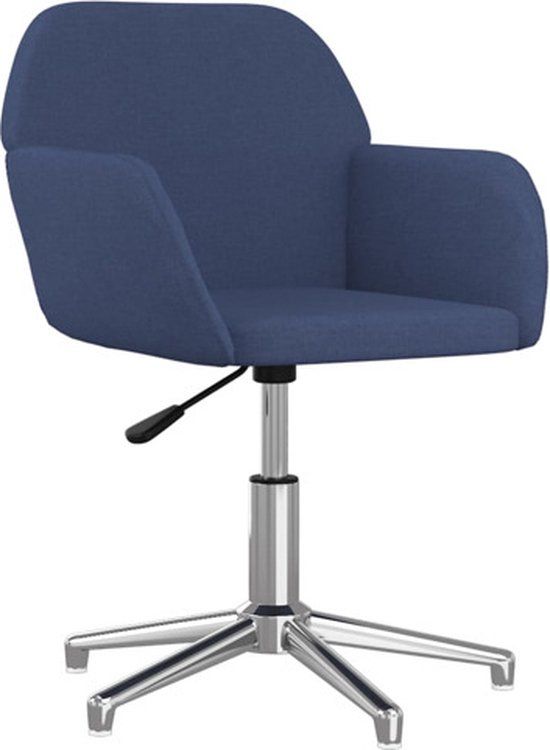 vidaXL Kantoorstoel draaibaar stof blauw