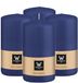 Wiedemann Cilinderkaars/stompkaars - 4x - donkerblauw - 12 x 6 cm - 33 branduren