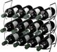 Merkloos casier à vin - 3 pièces - 42 x 16 cm - Inox chromé - empilable - pour 12 bouteilles de vin