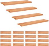 vidaXL Tapis d'escalier 20 pcs Laqué 120 x 25 x 2 cm Hêtre massif