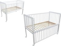 Micoland Kinderbed / Bijzetbed / Babybed 2-in-1, 120x60 cm, wit