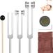 HomeGearLab Jeu de diapasons - Bol chantant - Marron, Argent - Aluminium, Cuir - 128+256+512+bloc d'activation+sac en cuir