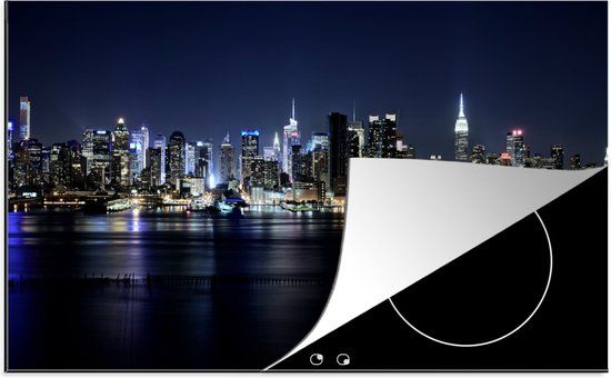 KitchenYeah® Inductie beschermer 77x51 cm - New York Skyline - Inductiebeschermer voor Inductie Kookplaat