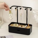 Azomor® Présentoir à bijoux élégant avec tiroirs et base en bois pour une organisation optimale