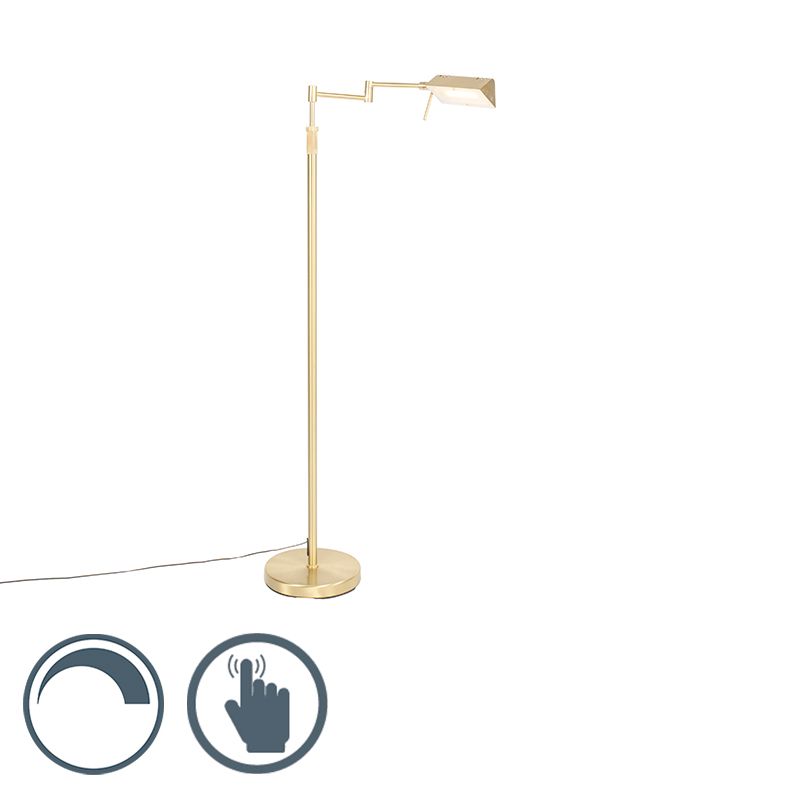 QAZQA Notia - LED Dimbare Vloerlamp - Messing - H 146 cm
