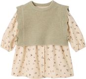 Vertbaudet Set jurk en trui voor babymeisjes vanille