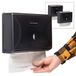 Mind Reader Multifold Papieren handdoekdispenser, papieren handdoekhouder, toilet, wandmontage, set van 3, zwart