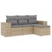 vidaXL 5-delige Loungeset met Kussens, Beige, Poly Rattan