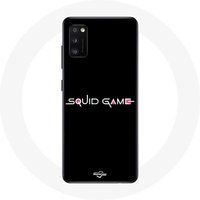 Maniacase Case voor Samsung Galaxy A41 Squid Game logo Zwarte Achtergrond