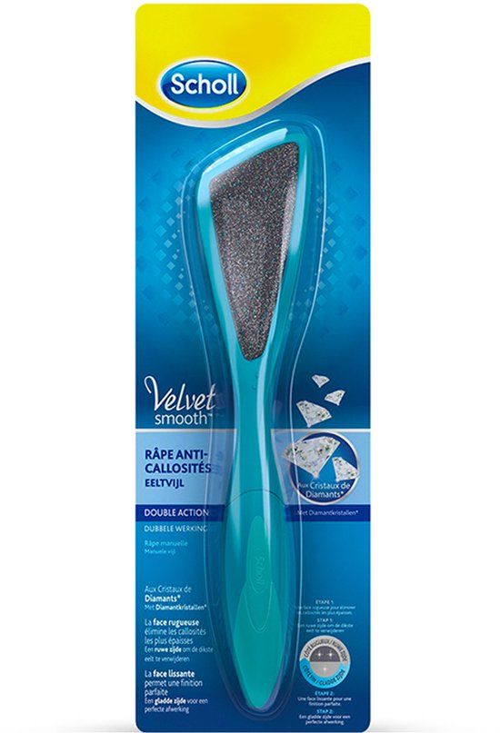 Scholl 2-in-1 Velvet Smooth Voetvijl met Diamantkristallen - Blauw