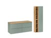 Oria Ensemble meuble sous-vasque 120cm et colonne Vert mat