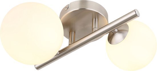 Globo wandlamp Riha - nikkel - metaal - 56140-2W