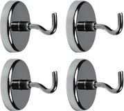 Benson Ophanghaakjes - 4x - magnetisch - ovaal - zilver - D3,6 cm