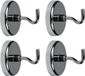 Benson Ophanghaakjes - 4x - magnetisch - ovaal - zilver - D3,6 cm