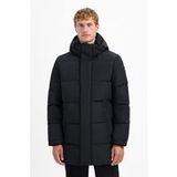 No Excess Lange gestepte parka met afritsbare capuchon