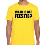 Bellatio Decorations Shoppartners Bv Waar is dat feestje - Partykleding t-shirt - geel - Heren - feestkleding - foute party - carnaval - verjaardag L