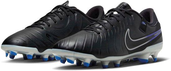 Nike Tiempo Legend 10 Academy FG/MG Voetbalschoenen Senior Zwart/Zilver/Blauw