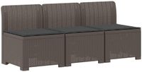 vidaXL 3-zits tuinbank met kussens in rattanlook PP Lichtgrijs