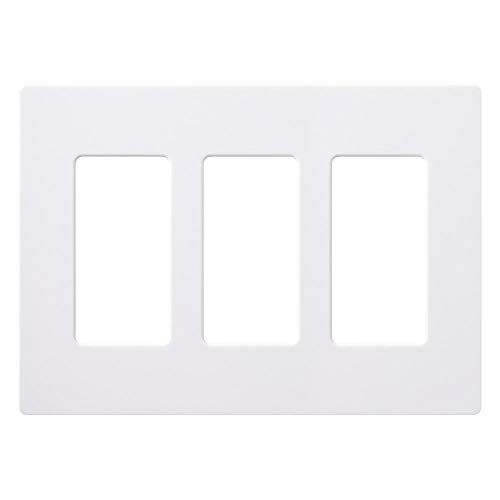 Lutron Claro 3-Gang Decorator/Rocker Wall Plate, Gloss, White (24-Pack) | CW-3-WH