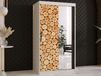 SOSNY Armoire SOSNY 2 portes coulissantes 100 cm blanc avec miroir