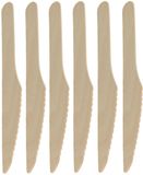 DEPA BBQ/verjaardag/camping bestek - messen - 40x - hout - 16 cm - eco friendly/composteerbaar