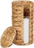 Merkloos Relaxdays reserverolhouder - 3 rollen - 34 x 18 cm - waterhyacint