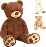BRUBAKER XXL Teddybeer 100 cm Groot - Bruin - Knuffel Pluche Knuffeldier