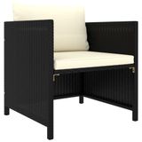 VidaXL Banc de jardin rotin, acier noir