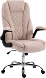 HOMCOM Bureaustoel - fluweel (100% polyester) - 70x70x122cm - roze