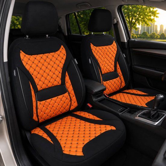 Bremer Sitzbezüge GmbH Schonbezüge Sitzbezüge für Chevrolet Orlando Bj 2010-18 in Schwarz/Orange ZM3