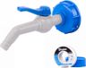 Bradas Set – Robinet PP blanc avec adaptateur IBC S60x6 pour tuyau de 19 mm – Ruban PTFE inclus