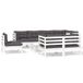 VidaXL 9-delige Loungeset met kussens massief grenenhout wit