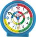 SCOUT Réveil analogique avec boîtier bleu et cadran d'apprentissage coloré pour enfants