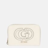 GUESS Calebra SLG Medium Zip Around Wallet Cream White