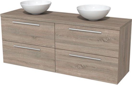 Maxaro Modulo Plato Badkamermeubel voor Waskom 160cm Eiken 4 Lades