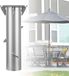 Merkloos Parasolanker voor Tuin – Roestbestendig en Hoge Stabiliteit – Metaal – Zilver