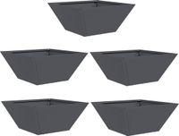 vidaXL Plantenbak Antraciet 5 stuks 35 x 35 x 15 cm