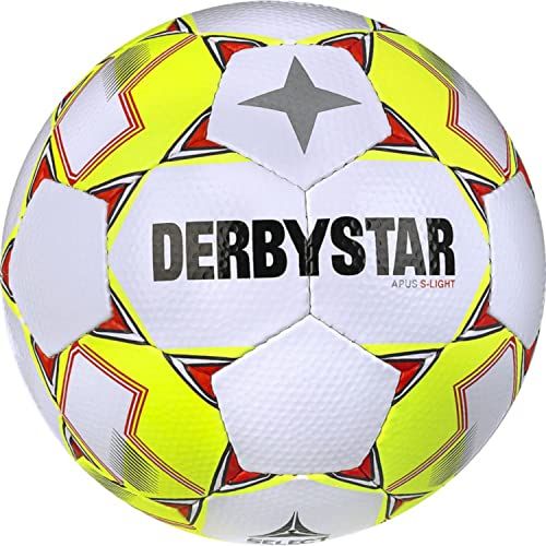 Derbystar Apus S-Light V23 Voetbal - Wit/Geel - Maat 5 - Unisex Jeugd