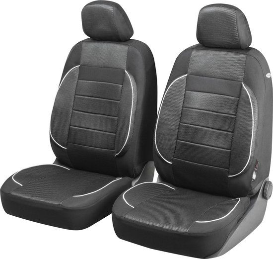 Auto stoelbeschermer Rover met Zipper ZIPP-IT Premium Autostoelhoes - 2 stoelbeschermers voor voorstoel - zwart - universeel