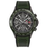 Swiss Military Hanowa WATCHMAN SMWGO0003441 Heren Polshorloge Kwarts Groen Wijzerplaat Zwart Siliconen Band Grijs Stalen Kast Saffierglas 10 ATM Waterdicht