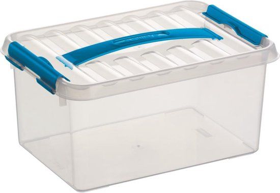 Sunware Q-line Opbergbox - 6L - Transparant/Blauw