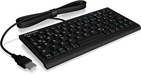 KeySonic ACK-3401U - Mini QWERTZ Toetsenbord - Zwart
