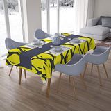 Bonamaison Tafelkleed, Anti-Mold, Sneldrogend, Waterdicht, 100% Polyester Tafellaken, Neon Geel, Rook, 140 x 200 Cm