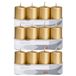 Trend Candles 12x bougies cylindriques dorées/bougies troncs 5 x 10 cm 18 heures de combustion - Bougies dorées sans parfum - Décorations d'intérieur