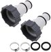 Dailygoody - Adaptateur de tuyau - Lot de 2 adaptateurs de tuyau pour piscine Intex - Kit de remplacement pour pompes filetées - 1,5 pouce à 1,2 pouce - Noir