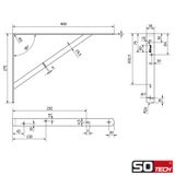 SOTECH 133786 plankdrager Staal Zwart