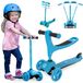 Evo Vélo d'apprentissage réglable à 3 roues pour enfants 2-en-1, avec siège, bleu clair